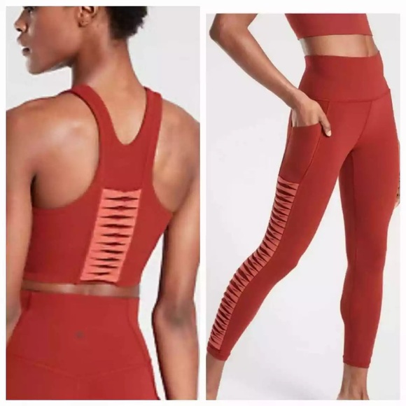Athleta Set - SALUTATION STASH POCKET II TWIST 7/8 TIGHT + CROP TOP - Picture 2 of 5